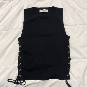 Zara Knit Tank/Vest. Black, Size Small